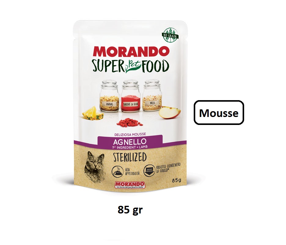 Morando Super Pet Food Gatto Sterilised Mousse Agnello gr 85 ...